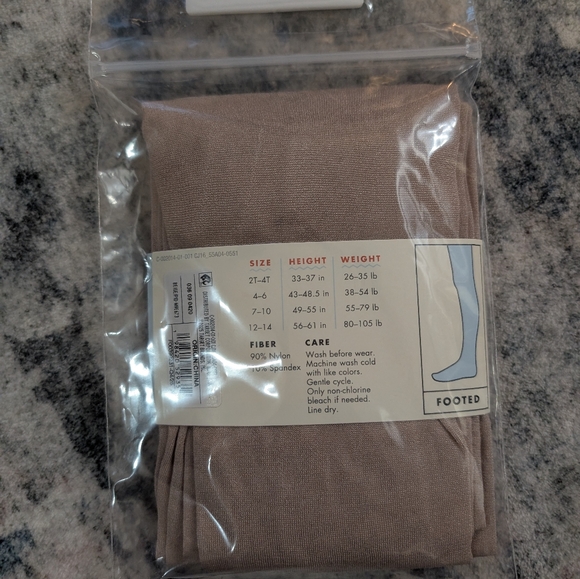 NWT Cat & Jack Girls Dance Footed Tights Beige Size 7-10 - Picture 4 of 4